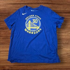 Nike Golden State Warriors NBA Basketball Blue Steph Curry 30 Dri-FIT Tee Shirt